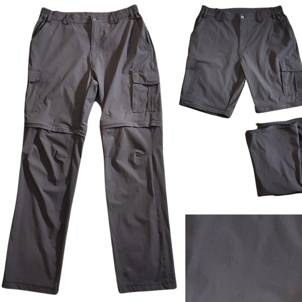 Men's Nonwe gray hiking detachable shorts cargo pants 32x32 quick dry